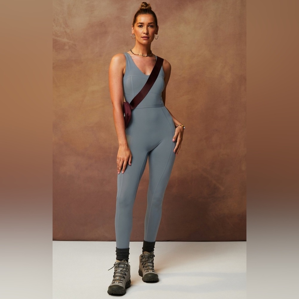 Fabletics Stormcloud Seamless Scoop Back Jumpsuit… - image 1